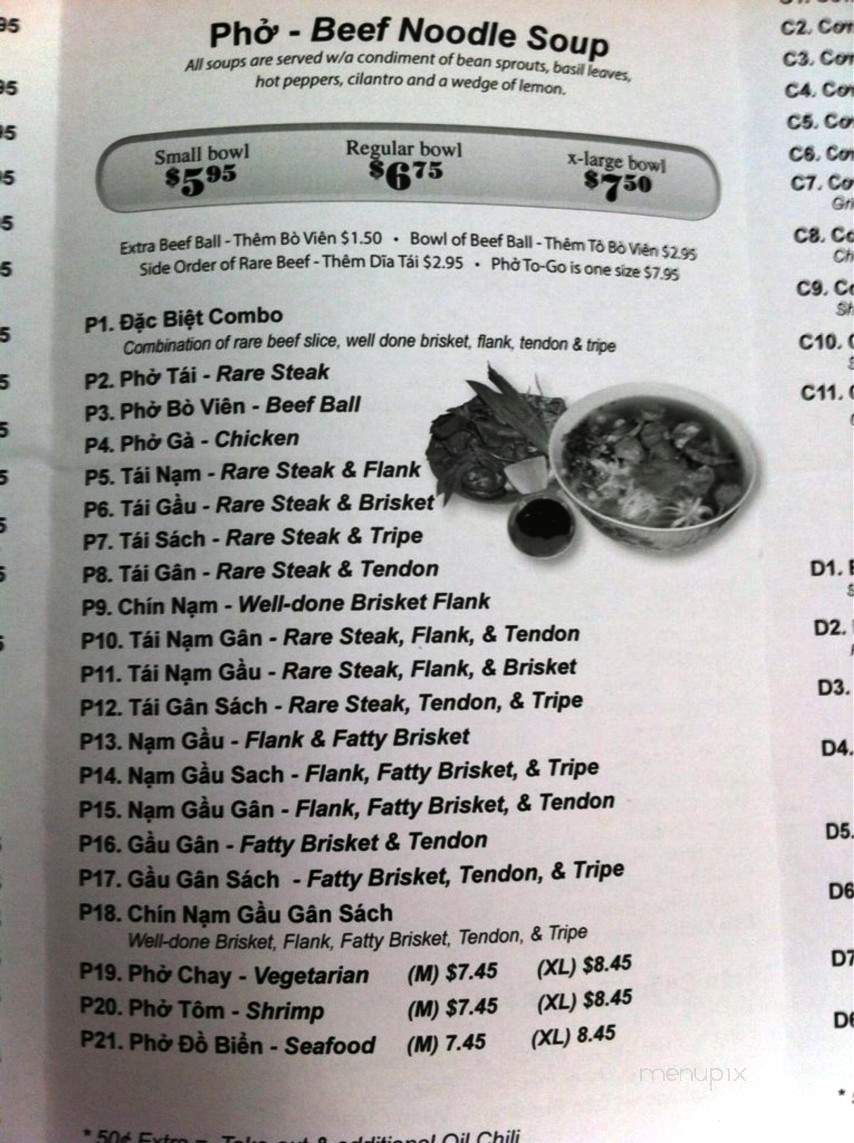 Pho Hoang Long - Marietta, GA menu_pic