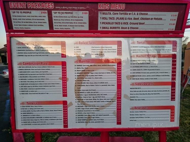 Sun Tacos - La Mesa, CA menu_pic