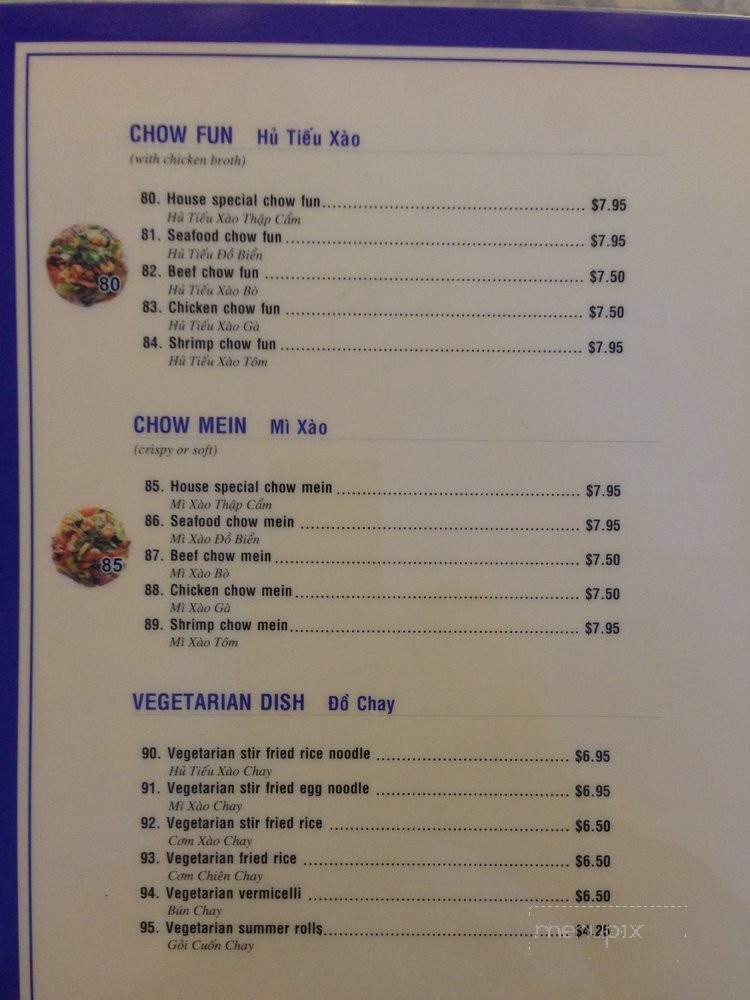 Pho Fula - La Habra, CA menu_pic