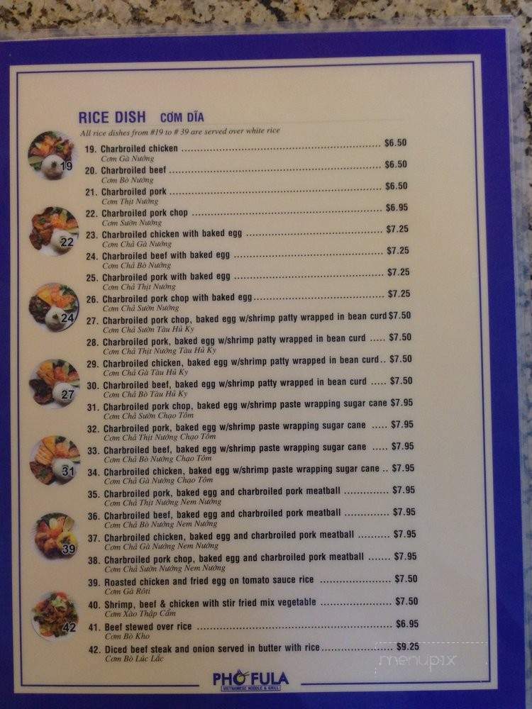 Pho Fula - La Habra, CA menu_pic
