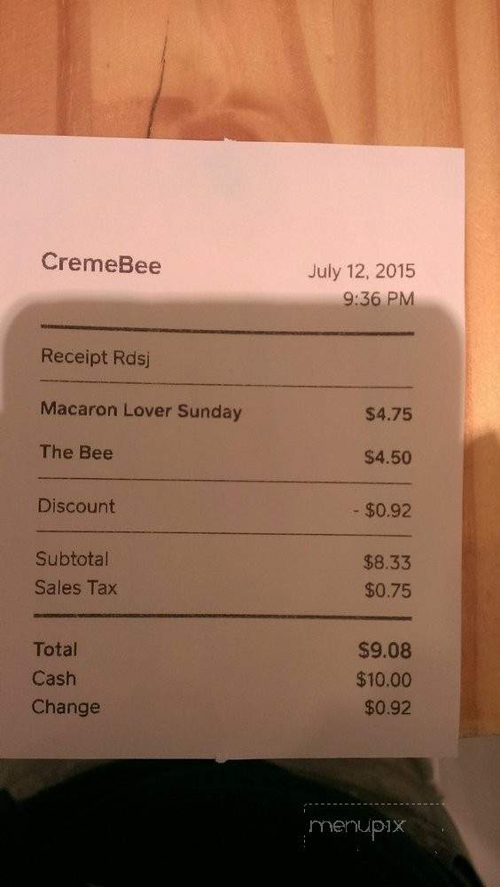 CremeBee - Alhambra, CA menu_pic