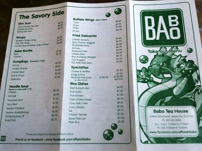 Babo Teahouse - Jersey City, NJ menu_pic