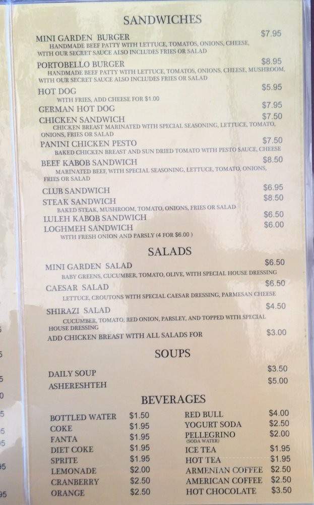 Mini Garden Cafe & Restaurant - Los Angeles, CA menu_pic