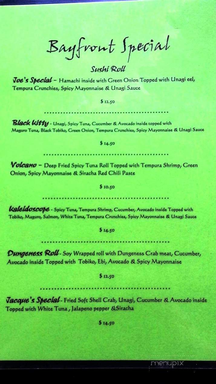 Bayfront Restaurant - Eureka, CA menu_pic