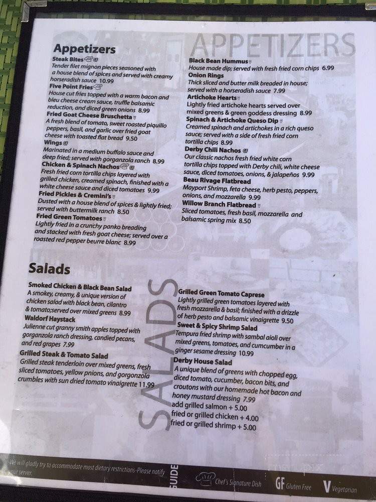 Derby on Park - Jacksonville, FL menu_pic
