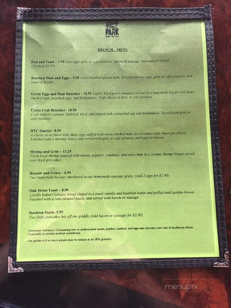 Derby on Park - Jacksonville, FL menu_pic