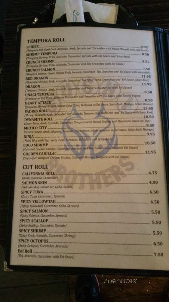 Sushi Brothers - Encinitas, CA menu_pic