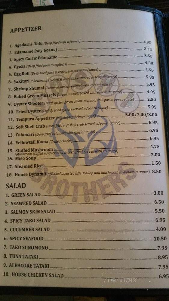 Sushi Brothers - Encinitas, CA menu_pic