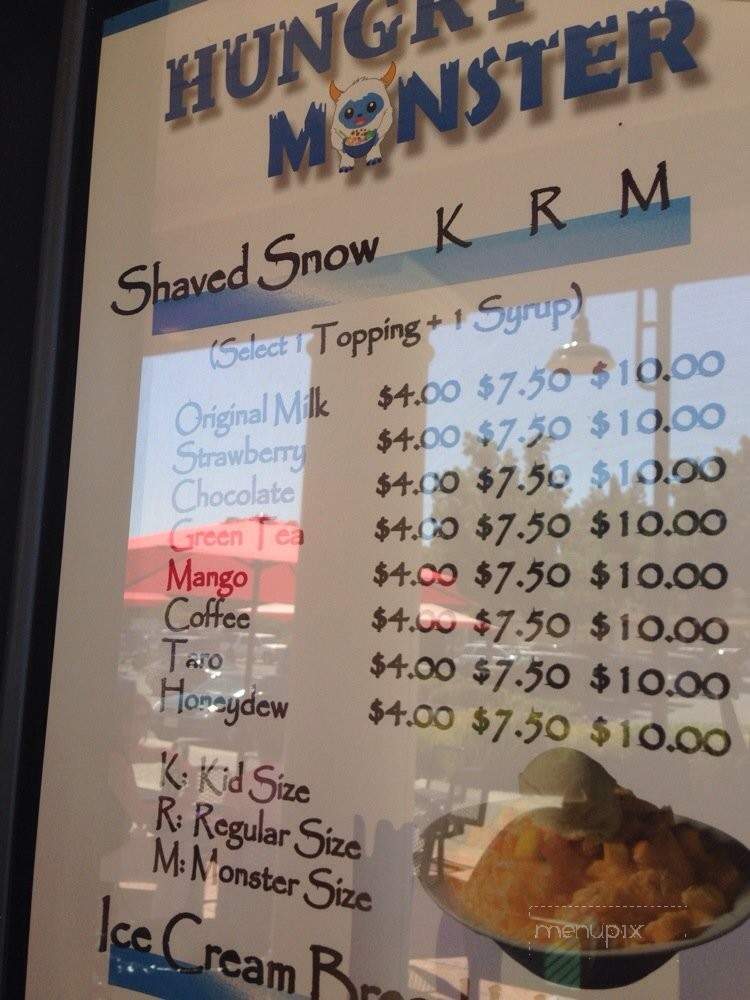 Ice Monster - Walnut Creek, CA menu_pic