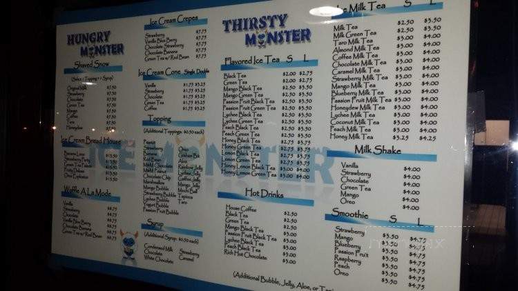 Ice Monster - Walnut Creek, CA menu_pic