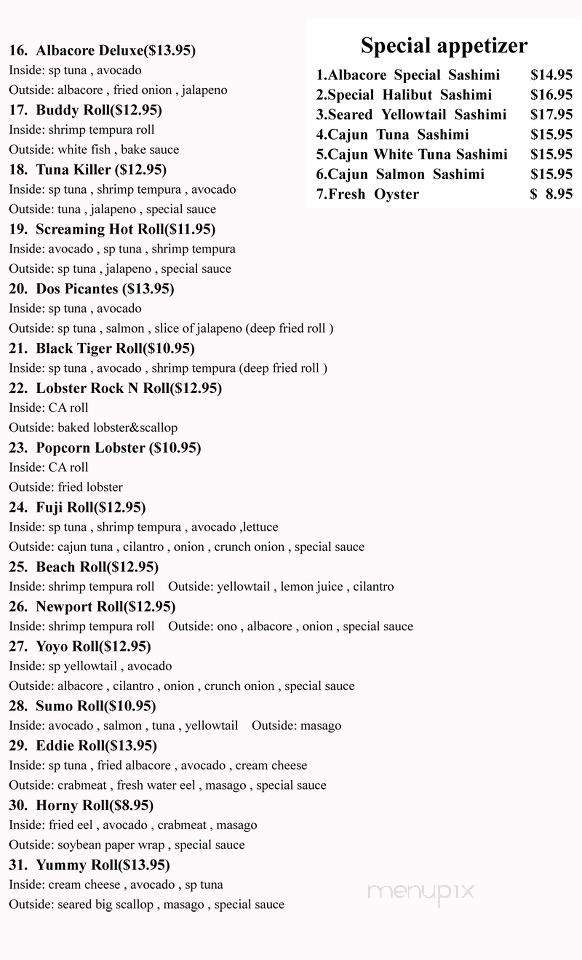 Mika Sushi Roll & Teriyaki - Garden Grove, CA menu_pic