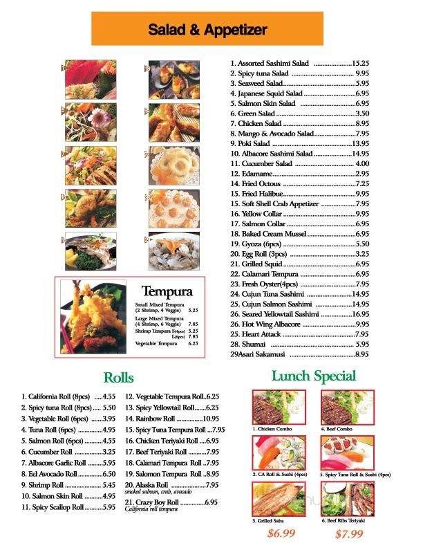 Mika Sushi Roll & Teriyaki - Garden Grove, CA menu_pic