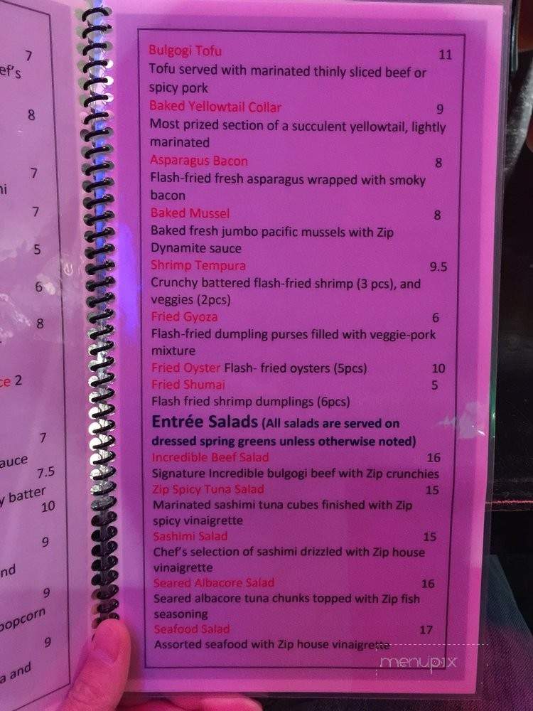 Zip Fusion - Mira Loma, CA menu_pic
