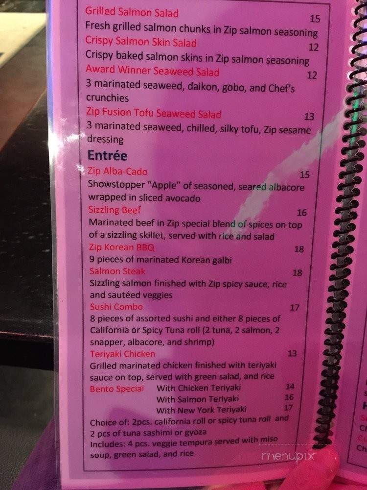 Zip Fusion - Mira Loma, CA menu_pic