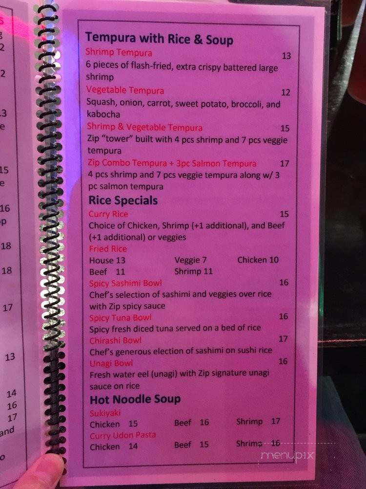 Zip Fusion - Mira Loma, CA menu_pic