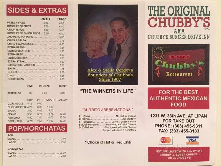 The Orginal Chubby's - Denver, CO menu_pic