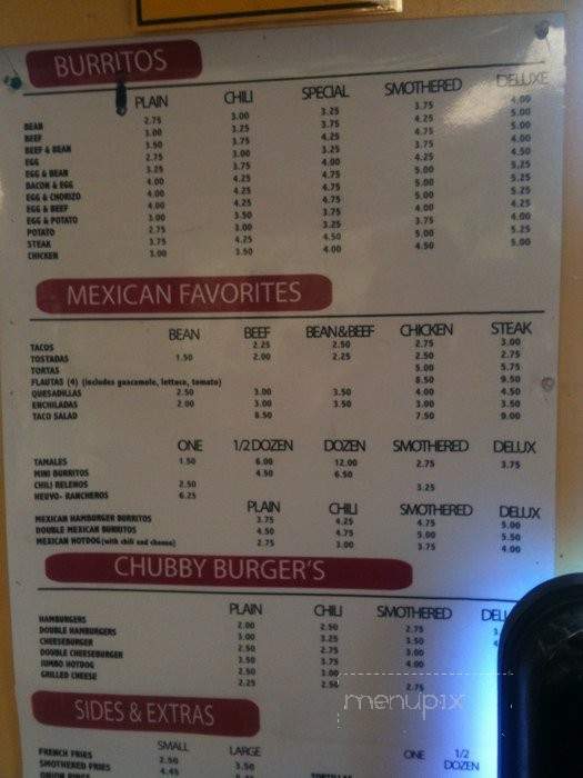 The Orginal Chubby's - Denver, CO menu_pic