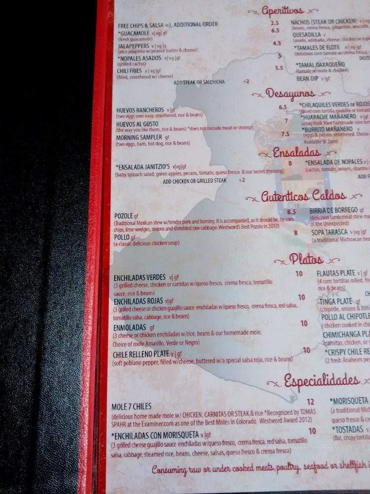 Tarasco's New Latino Cuisine - Denver, CO menu_pic