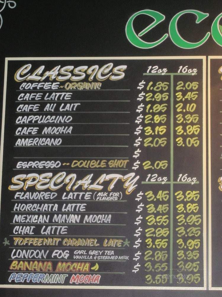 Eco Coffee - Long Beach, CA menu_pic