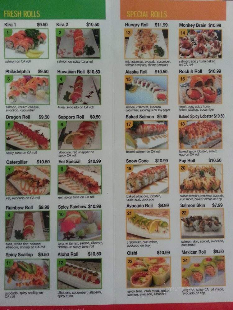 Kira Kira - La Mirada, CA menu_pic