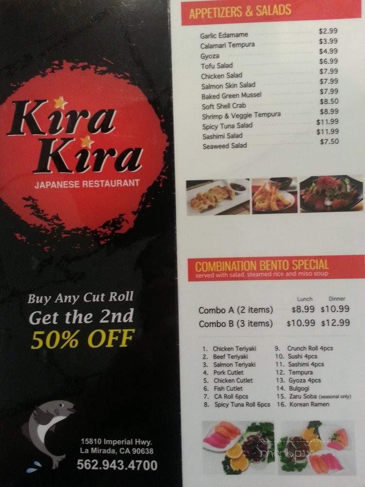 Kira Kira - La Mirada, CA menu_pic