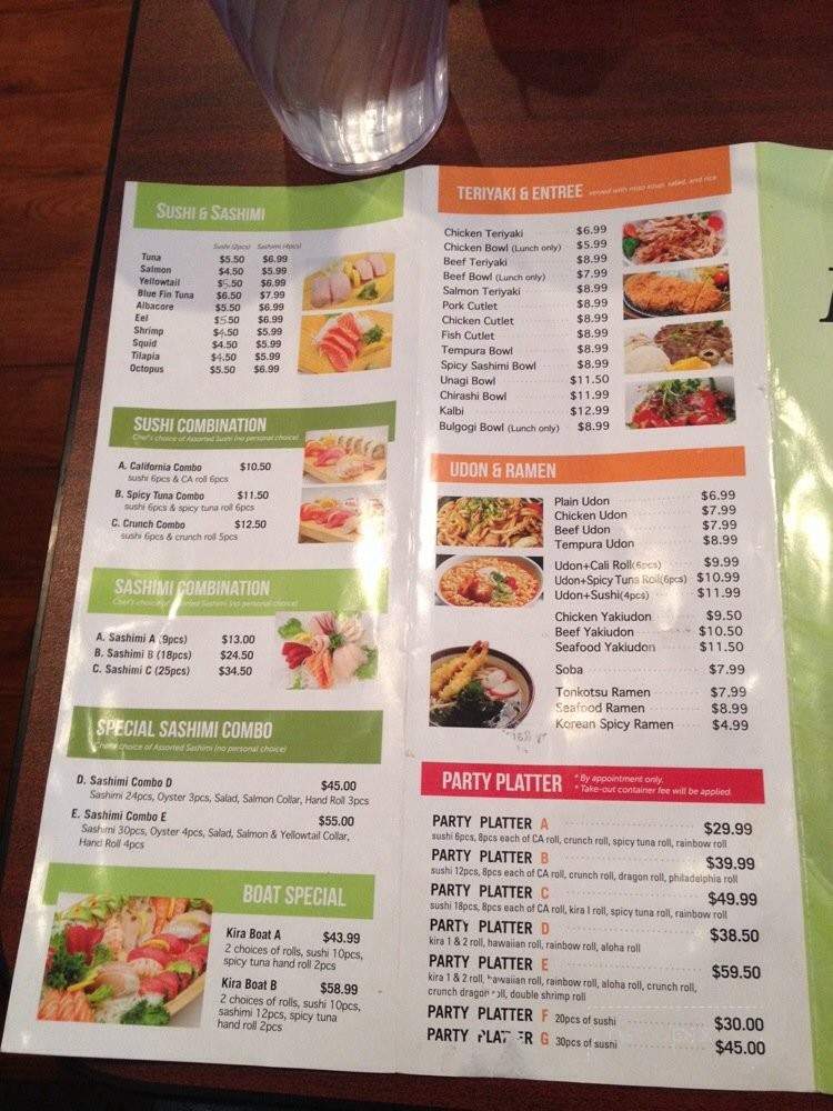 Kira Kira - La Mirada, CA menu_pic
