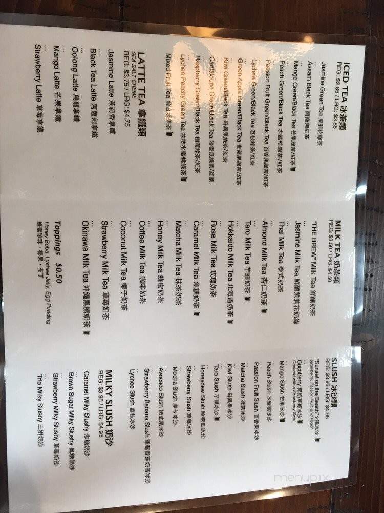 Brew Tea Bar - Las Vegas, NV menu_pic