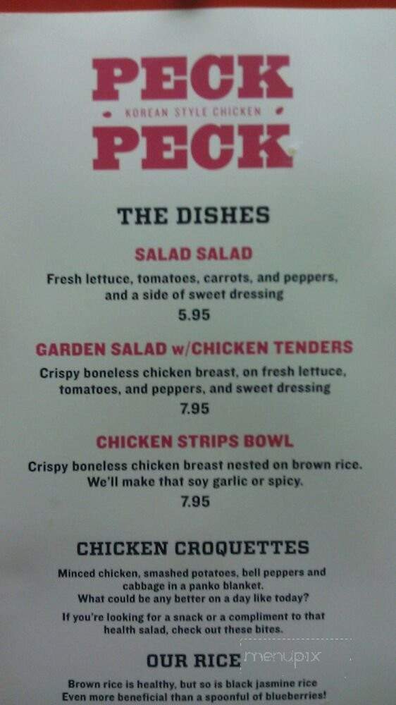 Peck Peck Korean Style Chicken - Teaneck, NJ menu_pic