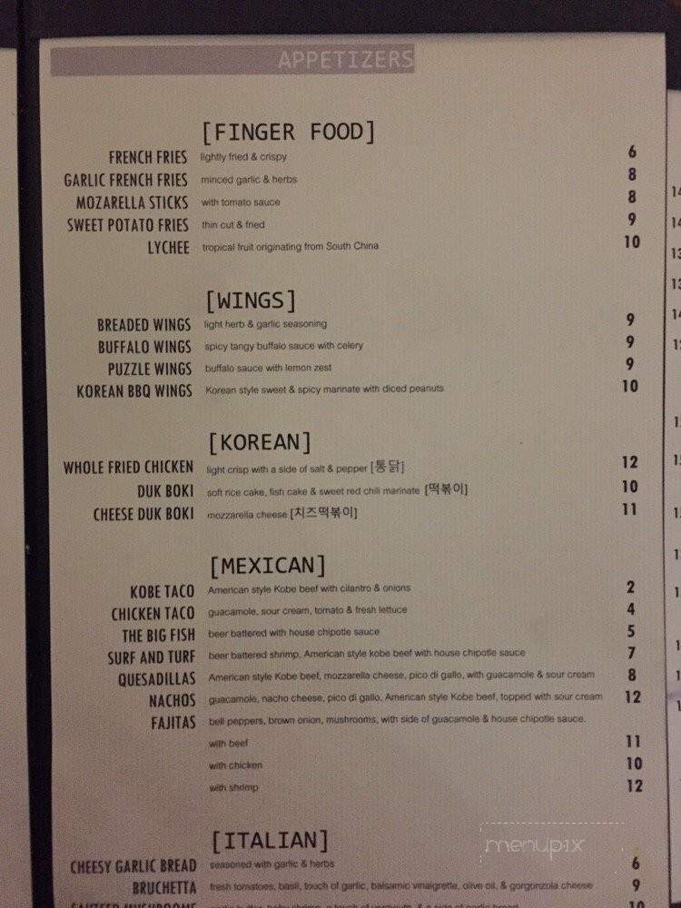 Puzzle Bar - La Mirada, CA menu_pic
