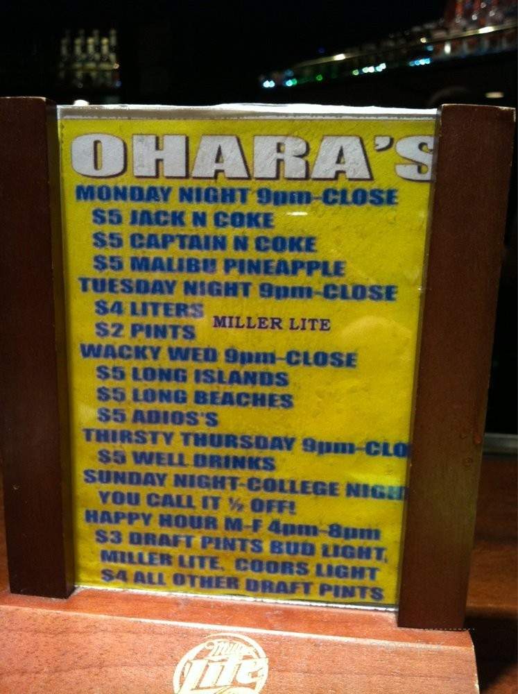O'Hara's - Los Angeles, CA menu_pic