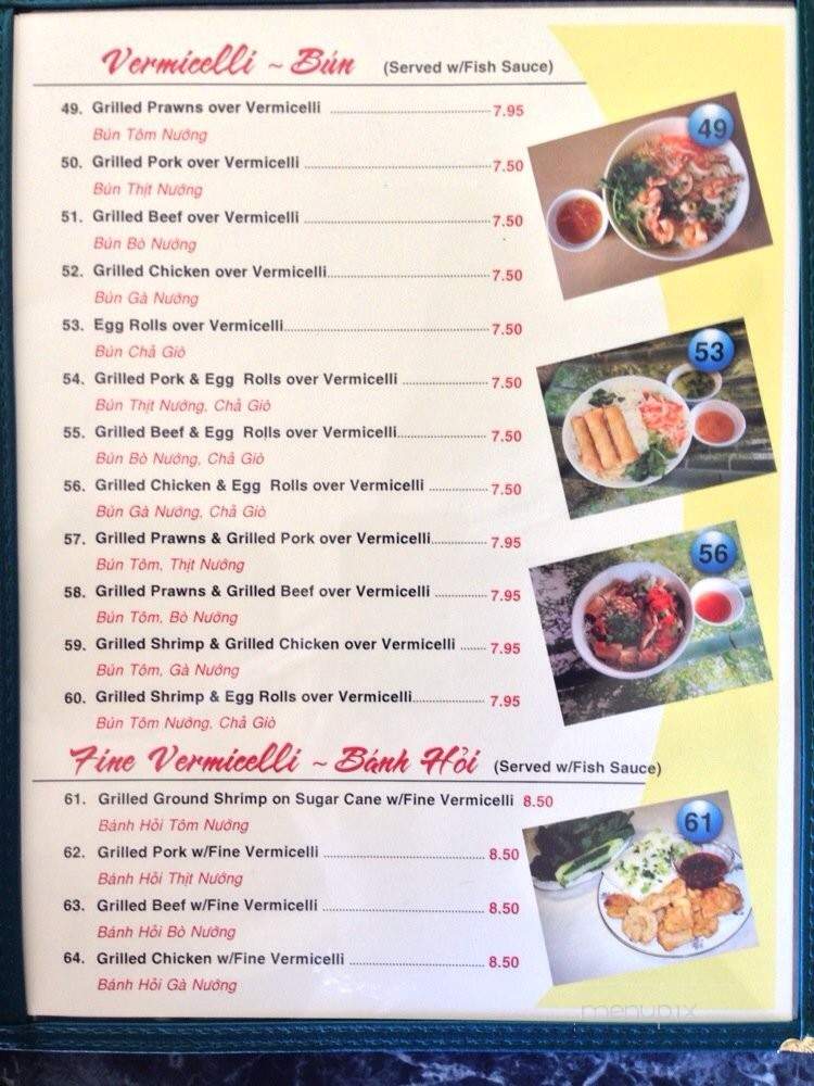 Pho Sam Restaurant - San Ramon, CA menu_pic