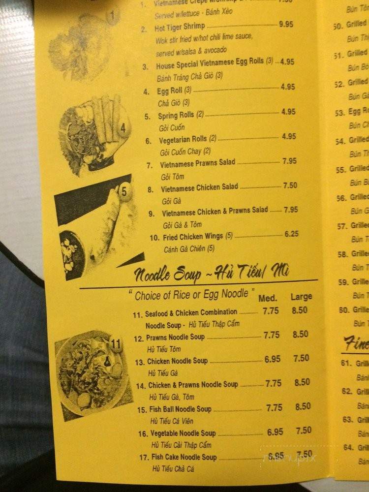 Pho Sam Restaurant - San Ramon, CA menu_pic