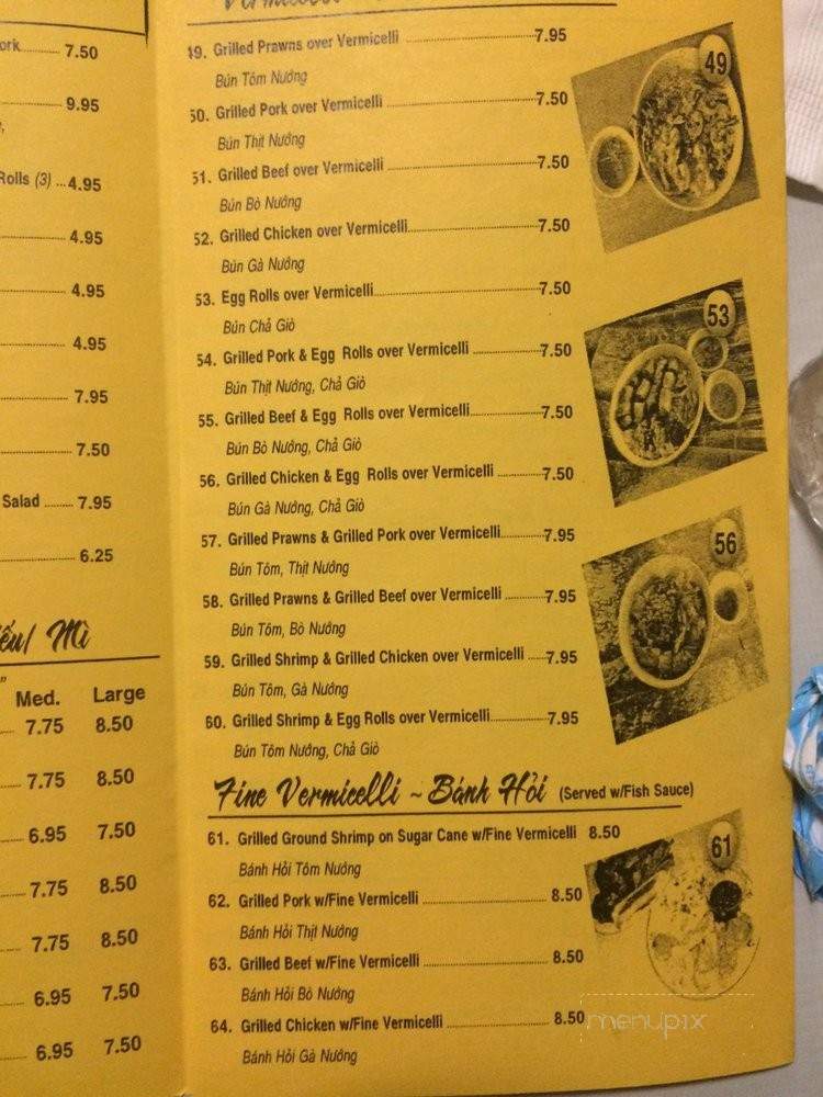 Pho Sam Restaurant - San Ramon, CA menu_pic