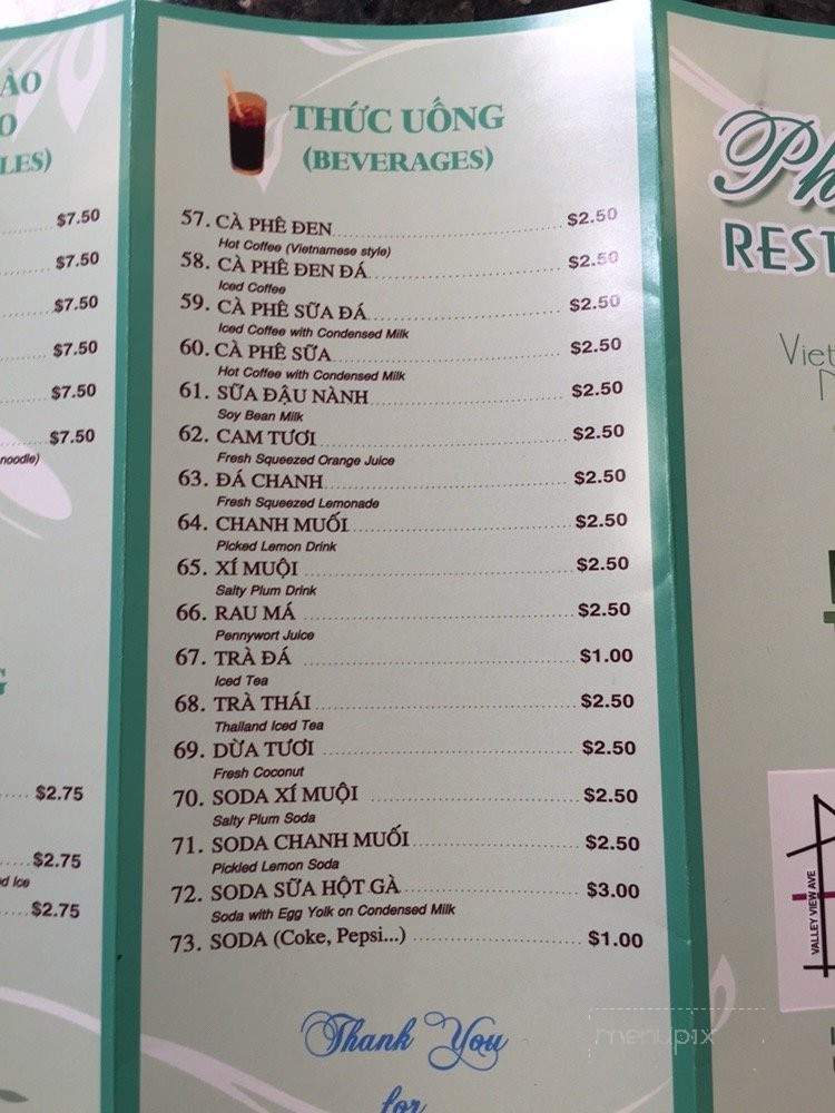 Pho 45 - La Mirada, CA menu_pic