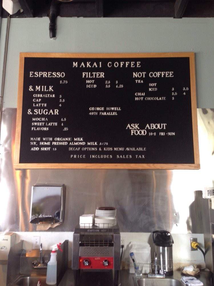 Makai Coffee - Long Beach, CA menu_pic