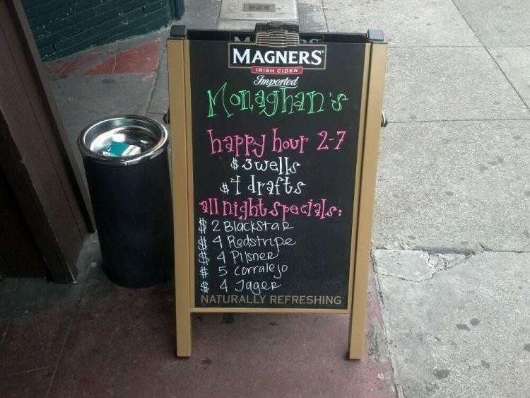 Monaghan's - San Francisco, CA menu_pic