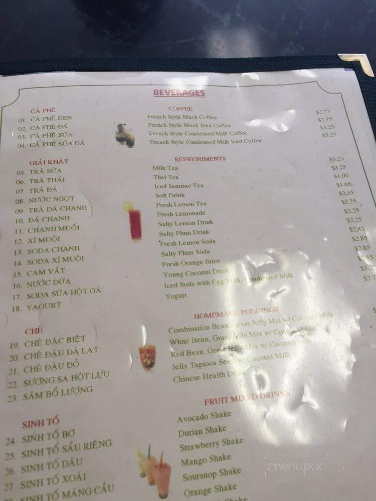 Pho Y # 1 Beef Noodle House - San Jose, CA menu_pic