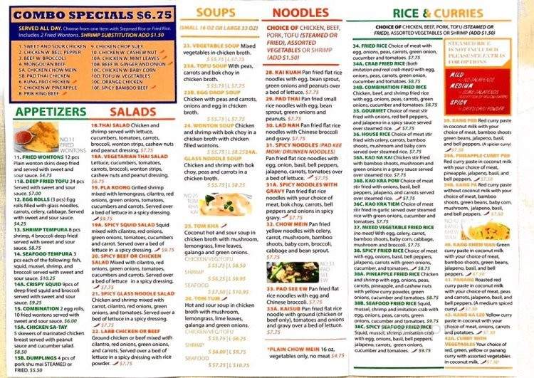 Thai Food Express - Glendale, CA menu_pic