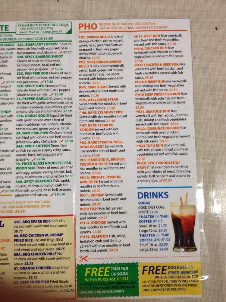 Thai Food Express - Glendale, CA menu_pic