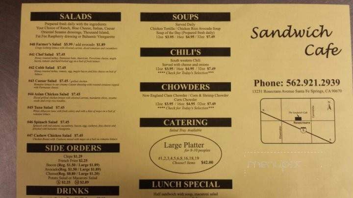Sandwich Cafe - Santa Fe Springs, CA menu_pic