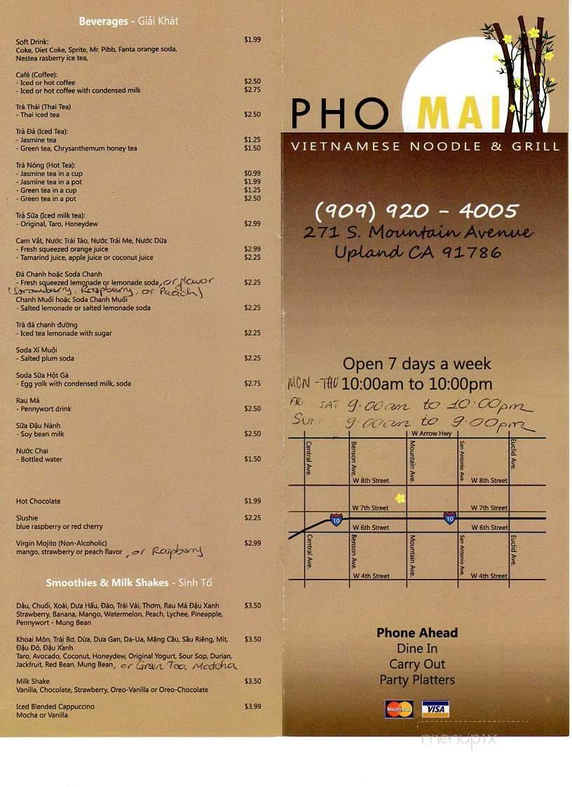 Pho Mai - Upland, CA menu_pic