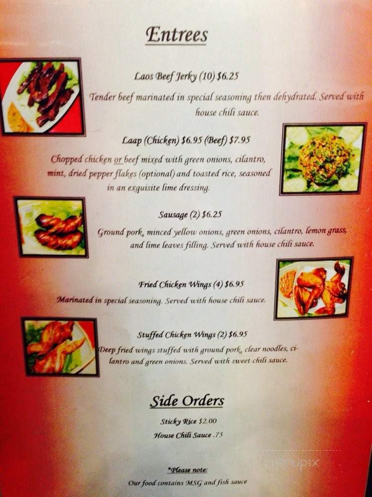 Laos Kitchen - Parkway-South Sacramento, CA menu_pic