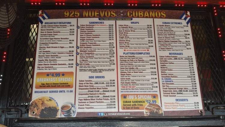 925 Nuevo's Cubano's - Fort Lauderdale, FL menu_pic