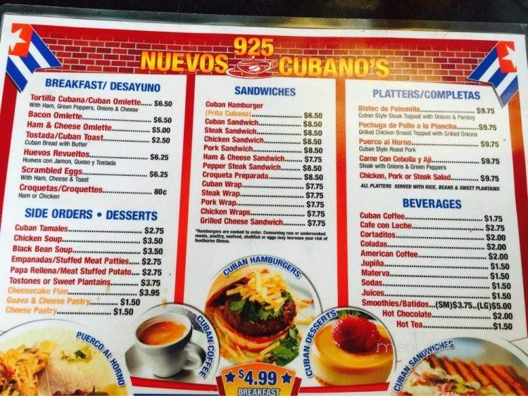 925 Nuevo's Cubano's - Fort Lauderdale, FL menu_pic