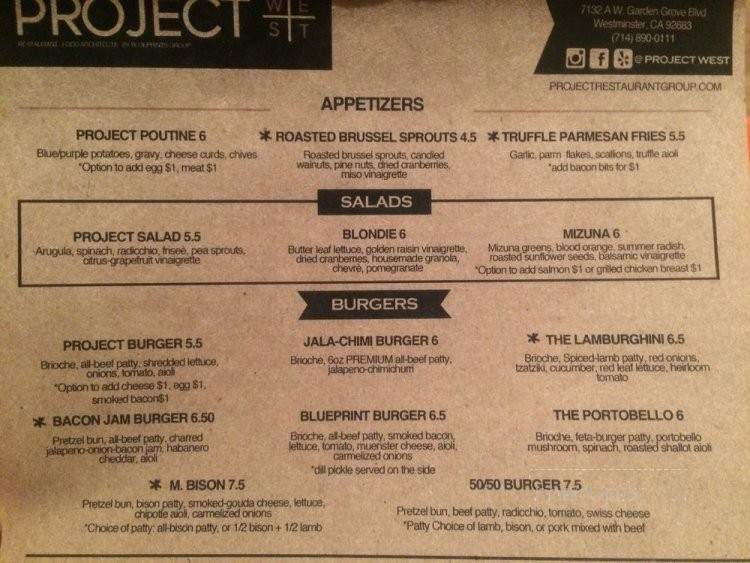 Project West - Westminster, CA menu_pic