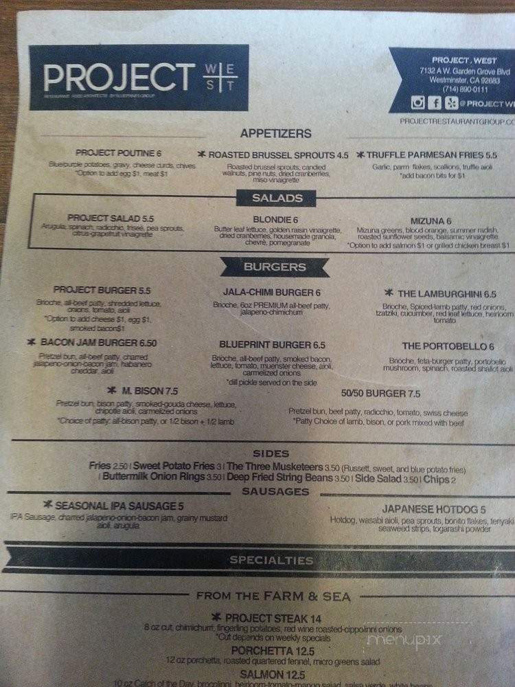 Project West - Westminster, CA menu_pic