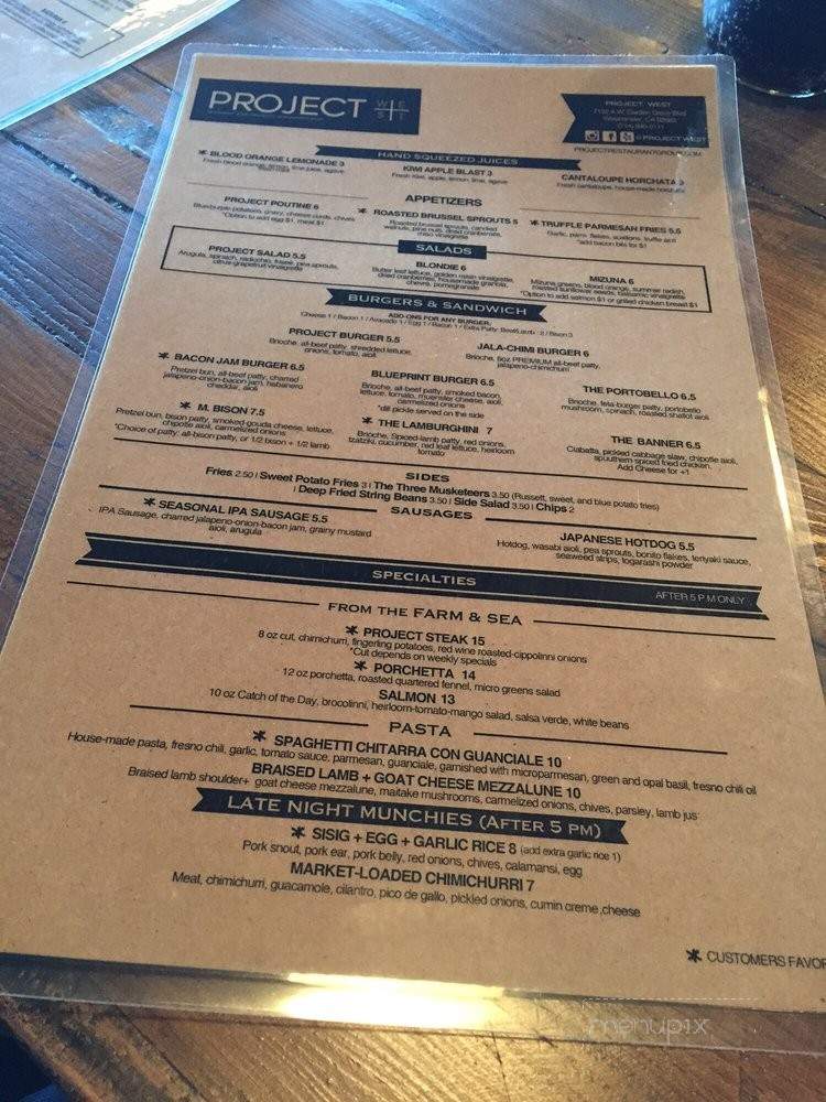 Project West - Westminster, CA menu_pic