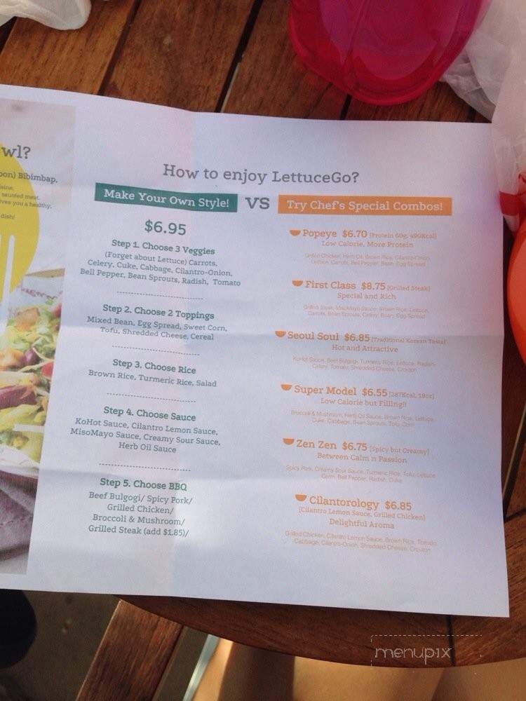 Lettuce Go - Arcadia, CA menu_pic
