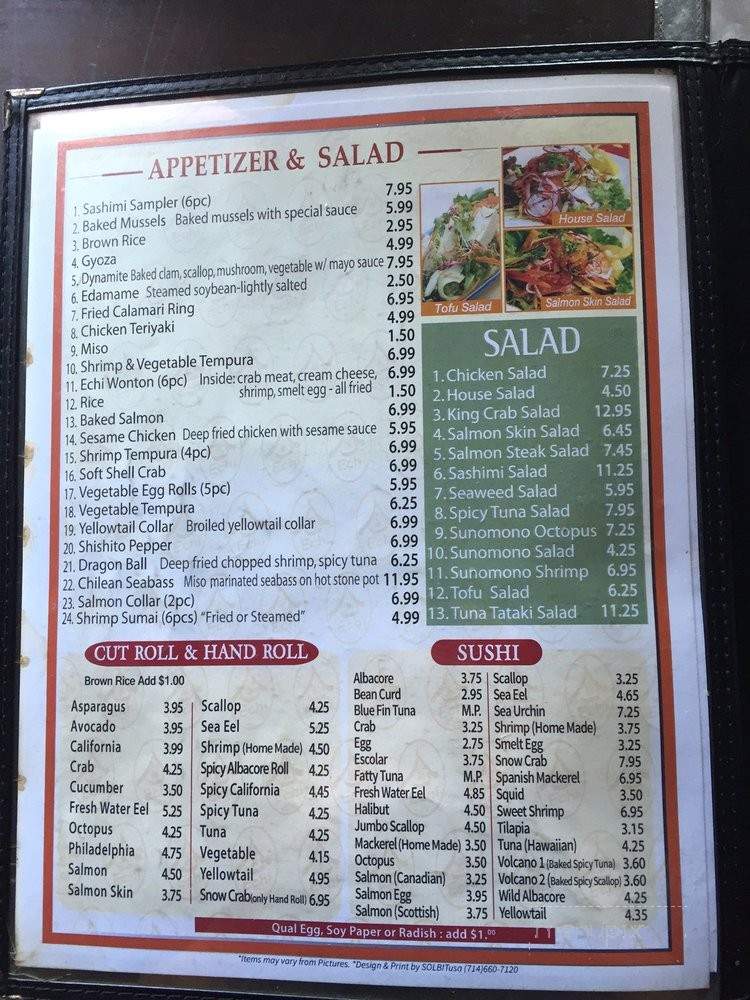 Echi Sushi - West Hollywood, CA menu_pic
