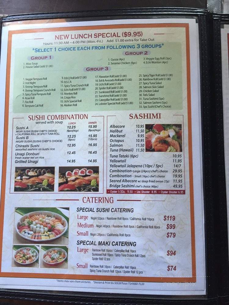 Echi Sushi - West Hollywood, CA menu_pic